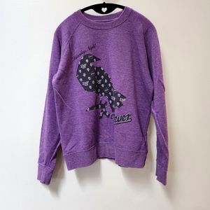💜 SNF . Saturday Night Forever Cozy Purple Raven Sweatshirt 🐦‍⬛  sz Medium
